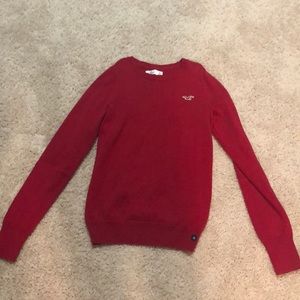 Red sweater from Hollister